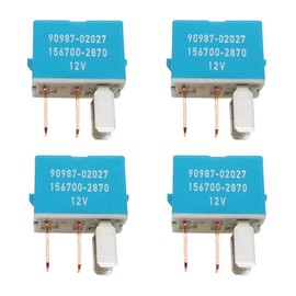 4PCS 90987-02027 Relay, 4 Pins AC Relay for Automotive Electrical Systems - Replacement for 1997-2014 Toyota Lexus and Camry Vehicles Replace 90080-87026 90987-02028 90987-02027