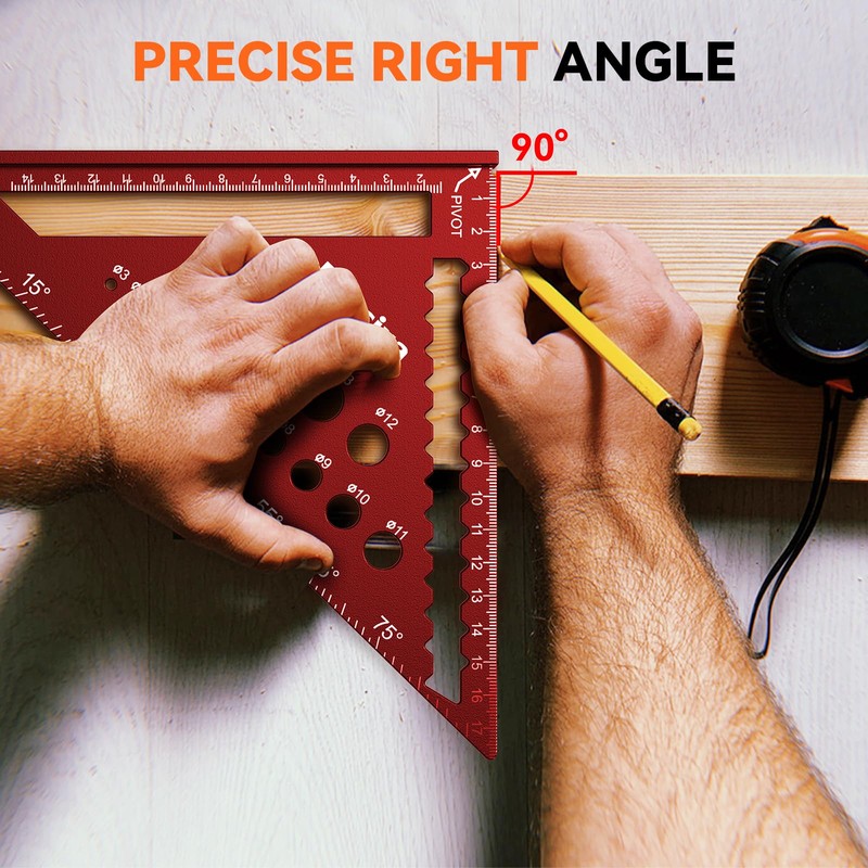 Speed Square, Preciva 7inch/180mm Set Square, Triangle Ruler with 14