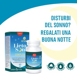 ERBA VITA Lietoson Complex Compresse a base di melatonina ed estratti vegetali, per favorire l’addormentamento e il mantenimento del sonno
