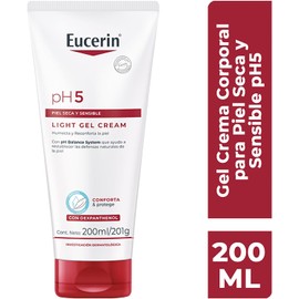 Eucerin Crema Corporal Ultra Ligera Ph5 (200 Ml) Enriquecida Con Dexpantenol, Rápida Absorción Sin Dejar Residuos Para Piel Seca Y Sensible