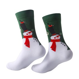 ECO CHIC Womens Christmas Cotton Socks Novelty Xmas Gift UK 4-8 Single Pair (Snowman)