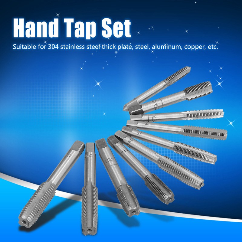 Hand Tap Set HSS Screw Thread Cutter Tapping Bit Manual