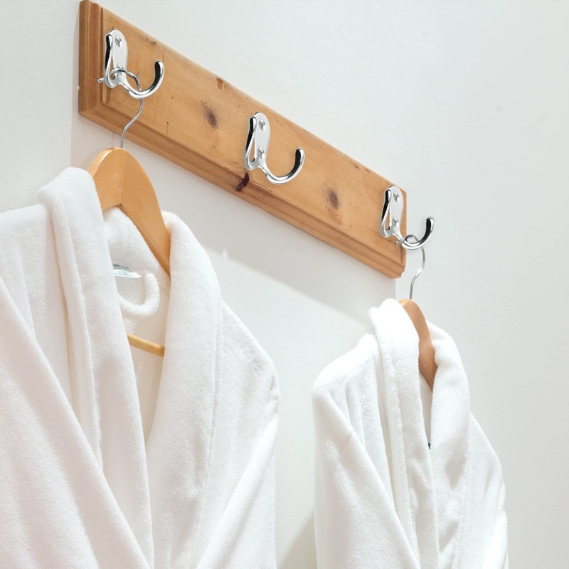 Coat Hooks, Silver, Pack of 6 Vintage Coat Hooks with