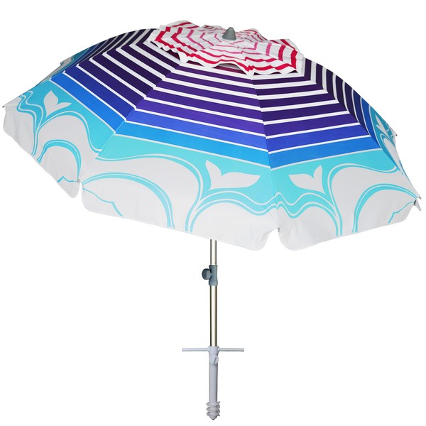 AMMSUN 7ft Fantasy Design Heavy Duty High Wind Beach Umbrella