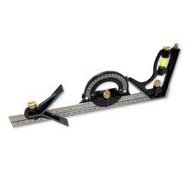 Eclipse Professional Tools ECUK-50-460R 300mm Combination Set - Ruler, Scriber, Spirit Levels, Protractor, Square and Centre Heads - Metric & Imperial Graduations - Accurate Marking & Measuring
