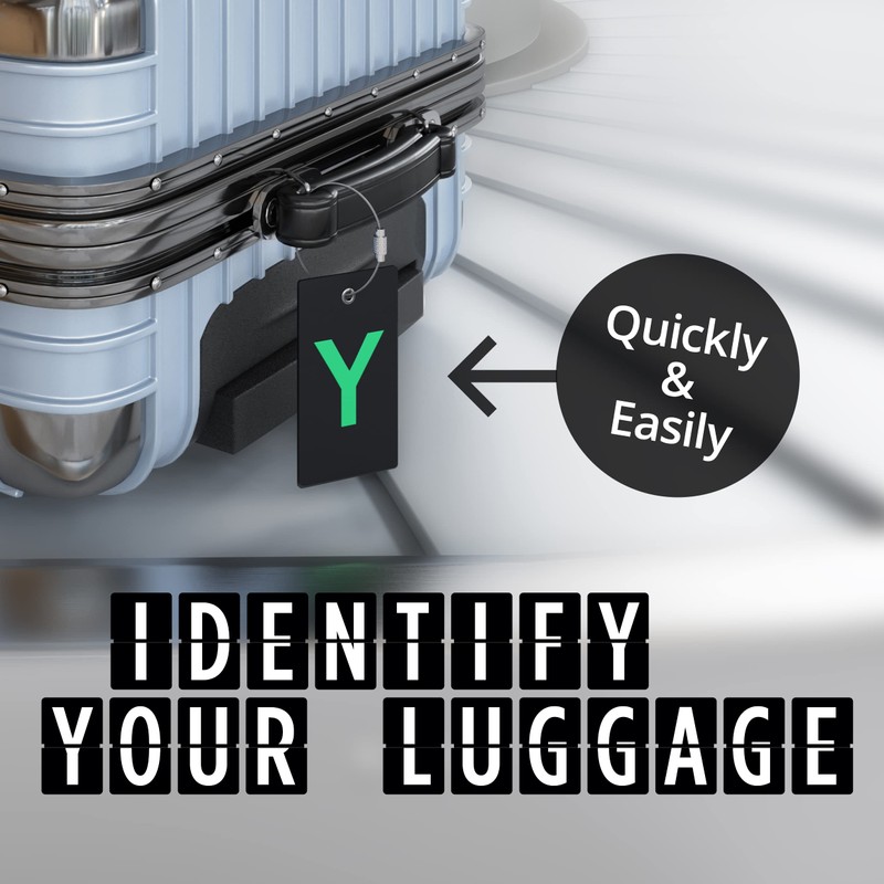 Highwind BOGO Luggage Initial Bag Tag - Fully Bendable w/Stainless