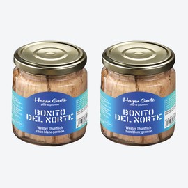 Hagen Grote White Fishing Tuna, 2 x 8oz Jars, Northern Spain, in Cold Pressed Olive Oil, Rare Fish Rarity, More Aromatic Than Red Tuna, Delicious in Niçoise Salad