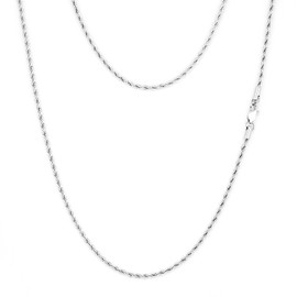 MIMITLTY 14K Gold/Silver Rope Chain for Men,3/4/5MM Stainless Steel Necklace Chain for Men Women,Jewelry Gift, 20, Stainless Steel, No Gemstone