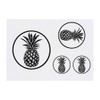 4 x 'Pineapple in Circle ' Temporary Tattoos - Water