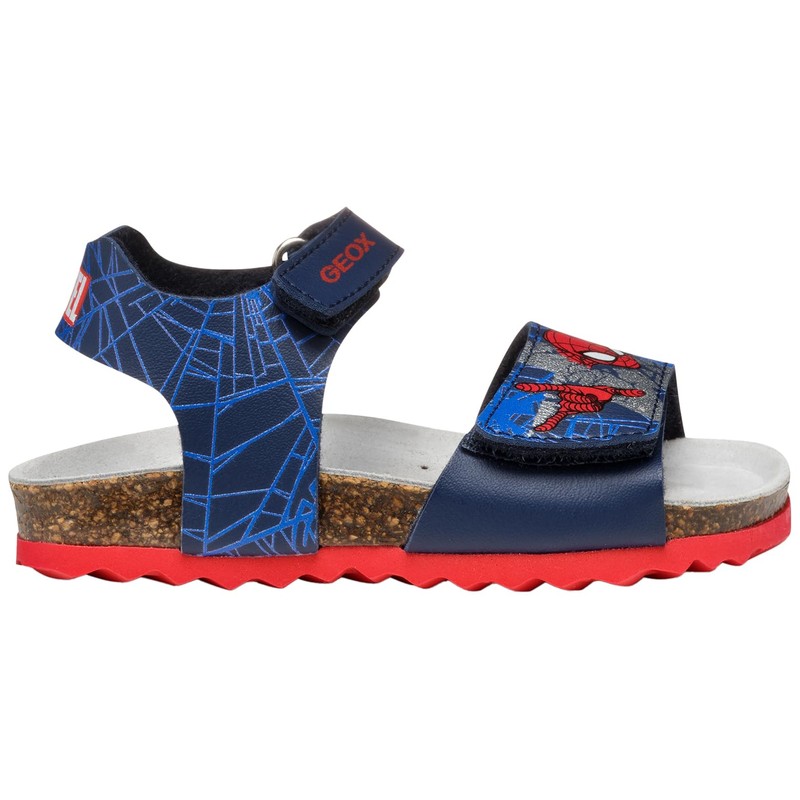 Geox Boys' B Chalki Boy Sandal, Navy red, 27 EU
