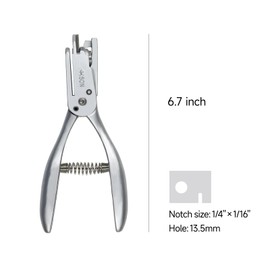 Kearing Multi-Purpose Pattern Notcher 50N, 1/4 x 1/16inch Pattern Notcher, 1.3cm Diameter Circular Holes Cutting, Stainless Steel Paper Notcher, Tailor Sewing Pliers Pattern Making Tool