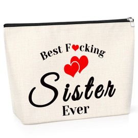 Sisters Gifts from Sisters Makeup Bag Sister Birthday Gift Sister Wedding Gift for Friend Inspirational Birthday Gift for Bestie Cosmetic Bag Friend Sister Appreciation Gift Travel Cosmetic Bag