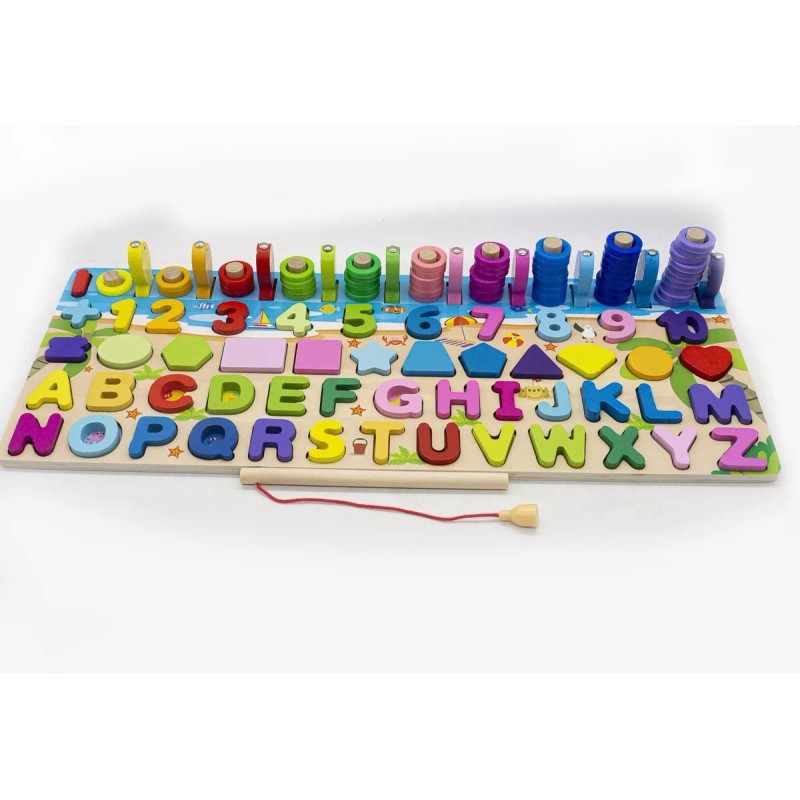 FABRICA DEL JUEGO Tablero De Madera Educativo 6 En 1