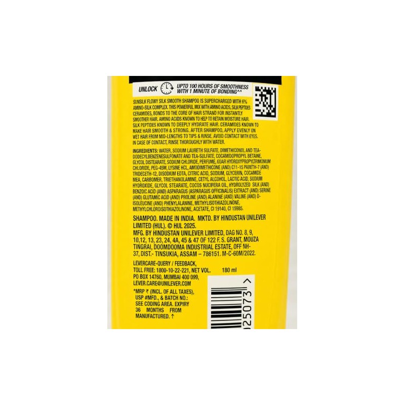 Sunsilk Nourishing Soft and Smooth Shampoo, 180ml - India