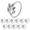 Rierdge Silver Napkin Rings Set of 12, Metal Leaf Holders,