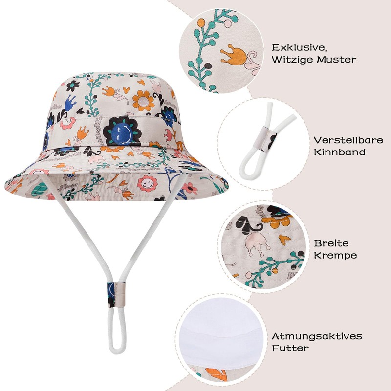 Durio SmileyWorld Unisex Summer Hat Baby Fishing Hat Kids Sun