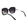 Womens Floral Rhinestone Jewel Rectangular Butterfly Sunglasses Black Smoke