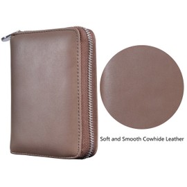 Easyoulife Genuine Leather Credit Card Holder Case RFID Travel Passport Wallet (New Coffee)