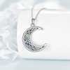 VONALA Celtic Knot Moon Necklace 925 Sterling Silver Moon Pendant