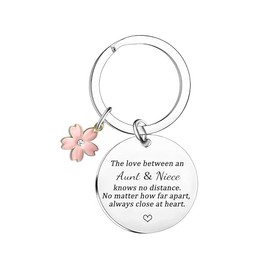 YpbbyKit Aunt Niece Gifts Aunts Keychain The Love Between an Aunt & Niece Knows No Distance Keychain Mothers Day Gifts for Aunts