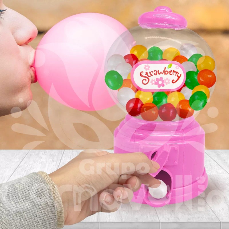 Grupo Carnavallia Mini Chiclera Bola Maquina Dispensadora Alcancía 15cm