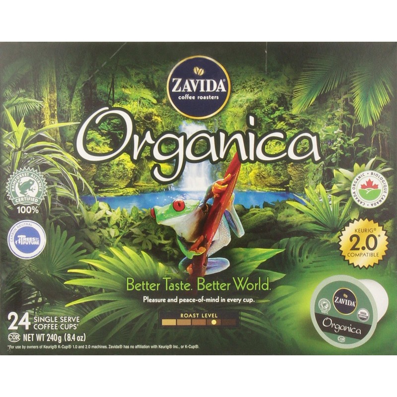 Zavida Organic Single Serve Coffee Capsule, Compatible with Keurig K-Cup