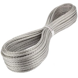 Kanirope® Dyneema Rope PRO 5 mm 10 m Silver 12-Way Braided SK78 Stretched Coated