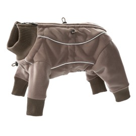 Hurtta Waterproof Fleece Overall Color:Brown Size:253 (Backlength 25.5cm / 10inch)