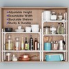 KIKIBRO Expandable Cabinet Shelf Organizer, Stackable Kitchen Pantry Counter Storage,