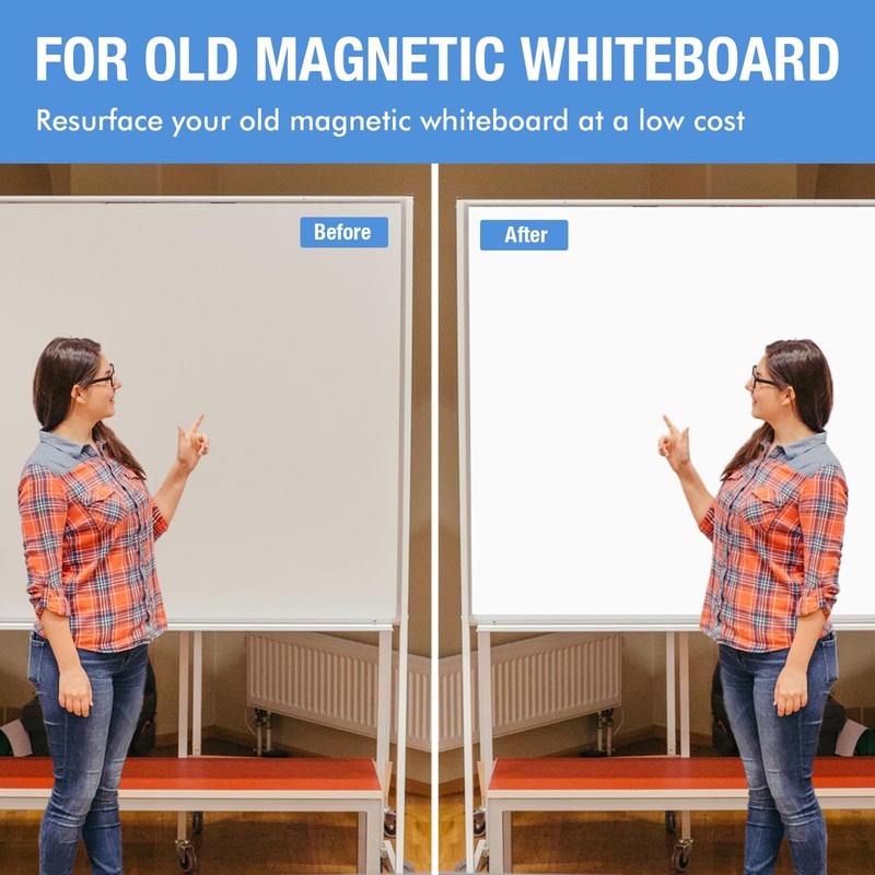 HOMiDEK Large Magnetic Backing Whiteboard: 36x48 Flexible Dry Erase Writting