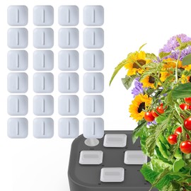 25 Pack Square Plant Spacer Kit for Hydroponic Growing System, Hydroponics Cover Lid Accessories for Indoor Garden Spacer Caps, Compatible with Idoo,QYO,LYKO and Most Square Grow Pods, White