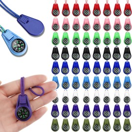 100 Pack Colorful Mini Compasses for Camping Hiking Outdoor and Scout Adventures Bulk Compass Cord Pocket Sized Party Favors