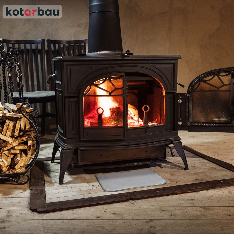 KOTARBAU® Stove Base Plate Floor Protection for Fire Pits Silver
