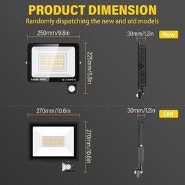 Willpower 2 Pieces 100W LED Floodlight with Motion Sensor, 10000LM Outdoor Security Lights,4000K Warm White Outside Spot Light,IP66 Exterior Lighting for Yard Backyard House Court Stadium Parking