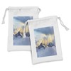 Ambesonne Europe Fabric Pouch Set of 2, Alpine Landscape with