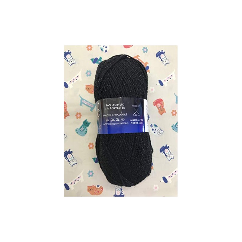 James C Brett Twinkle 100g Ball Black tk1