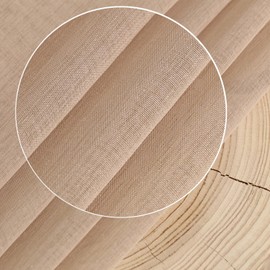 L.Z.E Sheer Curtains for Living Room, Beige Curtains & Drapes for Bedroom Nursery Track System Bay Windows, 88 Inch Drop & Long Pencil Pleat Sheer Curtains, 2er Set Light Linen Look (55" W x 88" Drop)