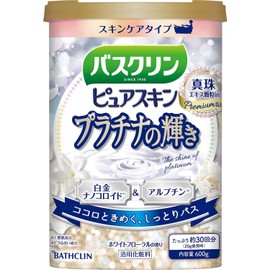 Baskrin Pure Skin Bath Salt, Platinum Sparkle, 21.2 oz (600 g) (Approx. 30 Times) Skin Care Glue Type x 5 Pieces
