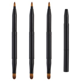 4 Pcs Retractable Lip Brush for Lipstick - Dual Head Lipstick Brush With Cap for Women(Black)