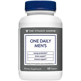 The Vitamin Shoppe One Daily Men's Multivitamin - Energy & Antioxidant Blend, Daily Multi-Mineral Supplement for Optimal Men's Health, Gluten & Dairy Free (60 Tablets)