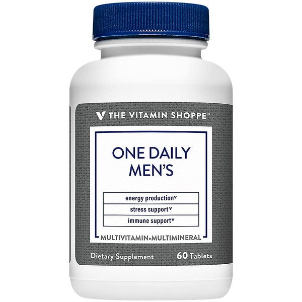 The Vitamin Shoppe One Daily Men's Multivitamin - Energy & Antioxidant Blend, Daily Multi-Mineral Supplement for Optimal Men's Health, Gluten & Dairy Free (60 Tablets)