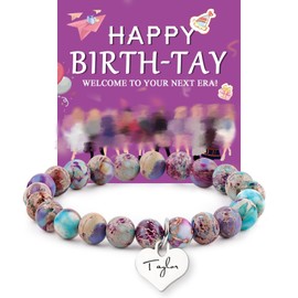 YUZHEJIE Friendship Bracelets Merch Colorful Preppy Surfer Singer Music Inspired Letter Bracelets Concert Gifts for Women Fans (Purple)