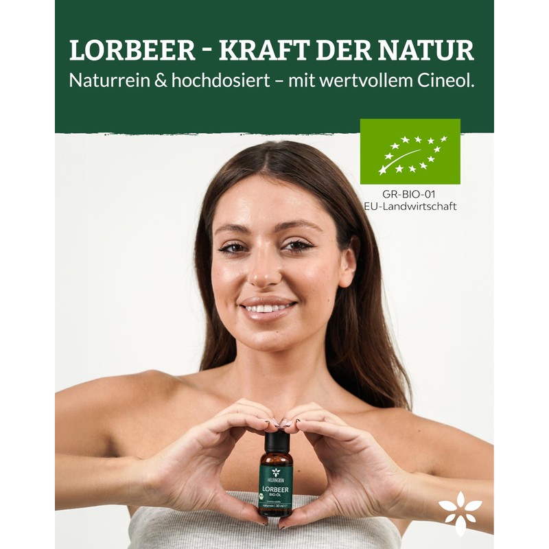 Heldengrün® Real Organic Bay Leaf Essential Oil, 100% Pure and