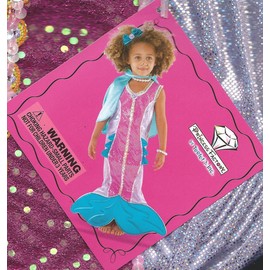TeeTot Princess Factory Mermaid Costume Size 5-6 Dress Cape Jewelry Fin (3-4)