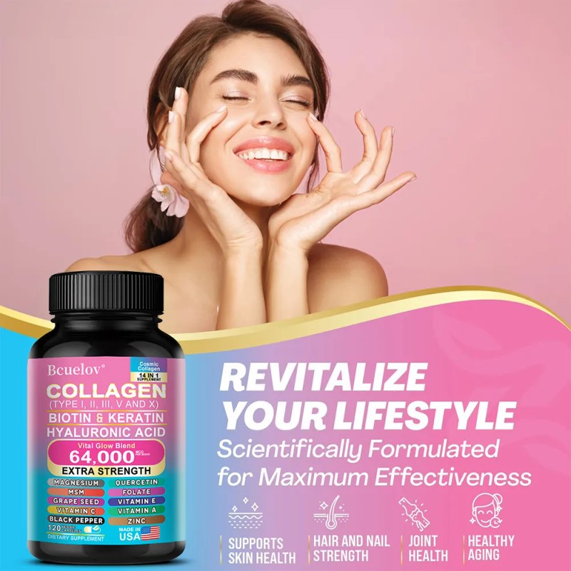 Suplemento De Complejo De Colgeno 14 En 1 Bcuclov, 120