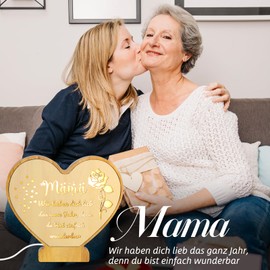 Giftota Gifts for Mum, Mother's Day Gifts for Mum, LED Heart Wooden Night Light with Beautiful Sayings, Birthday Gift for Mum, Thanksgiving, Christmas Gift