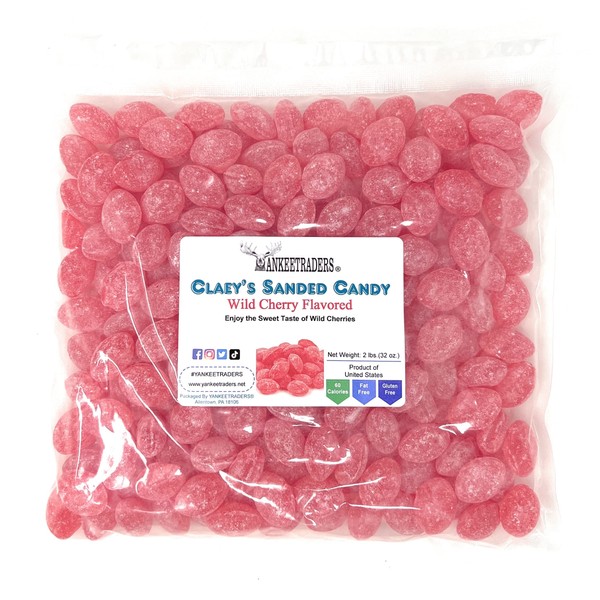 Claeys Sanded Candy Drops, Wild Cherry, 2 Pound