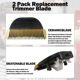 [2025 Upgraded] 2 Pack Replacement WER9902 Trimmer Blade for Panasonic ER-GP80 ER1611 ER1512 ER1511 ER1510 ER1610 ER160 ER153 ER152 ER151Trimmer Blade