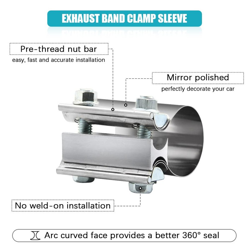 4.0 Inch Exhaust Clamp 4" Butt Joint Band Clamp Sleeve