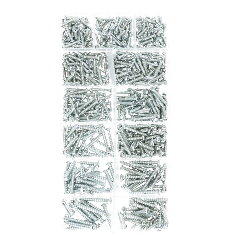 550 piece Metric Sheet Metal Self Tapping Screw Assortment kit